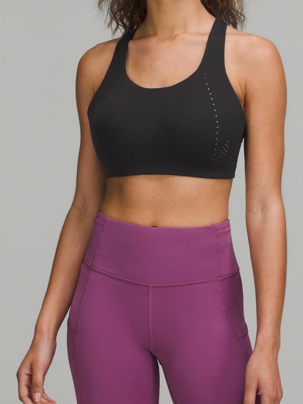 LULULEMON Black/Asphalt Grey AirSupport High Support Bra Size 32DD